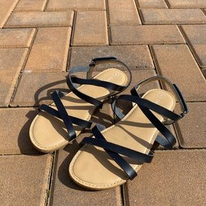 Black gladiator sandals